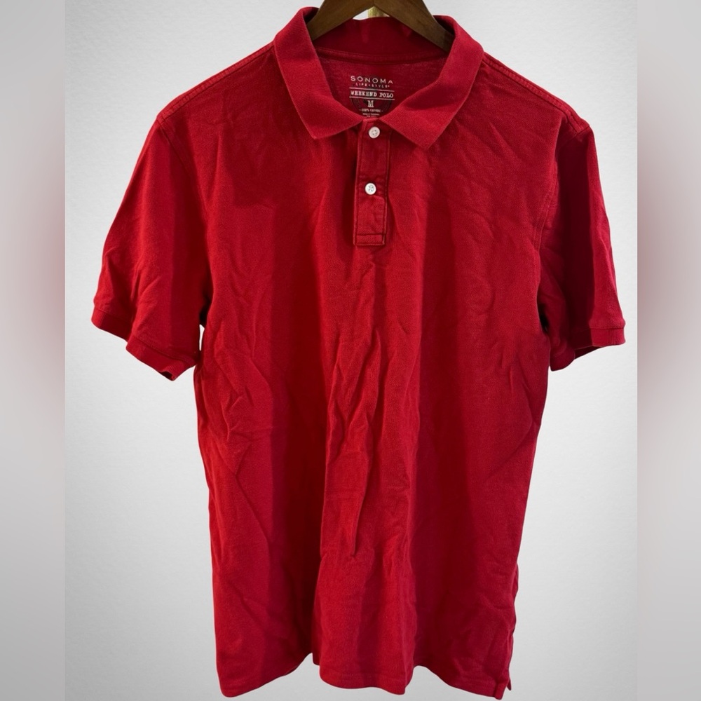 SONOMA • Men's Vibrant Red Polo Shirt